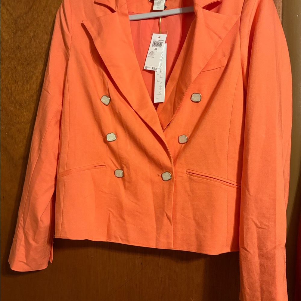 House of Harlow 1960 Orange Blazer suit jacket Structured Tailored Fit medium